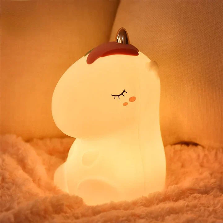 Unicorn Touch Rechargeable Colour Changing Silicone Lamp (Pink) - 0