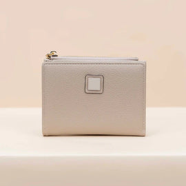 Buy beige Small Classic Bi-Fold Women’s Wallet – Slim Purse with 4 Card Slots, Coin Zipper Pocket, Long Bill