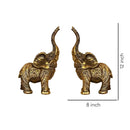 Set Of 2 Trunk Up Elephant Family Statue Showpiece Figurine indian Handicraft-2