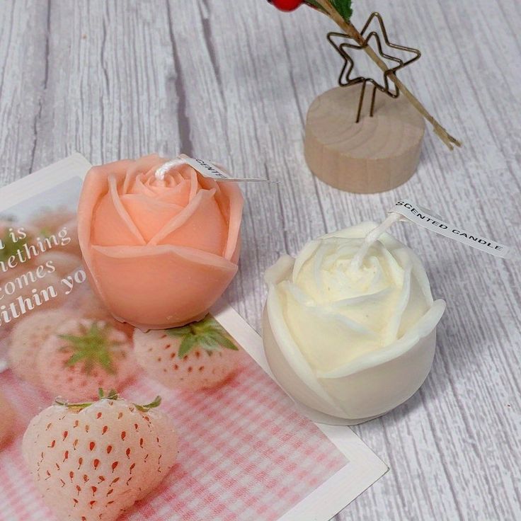 Rose Bud Scented Candle ( PACK OF 3 )