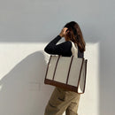 Casual Luxe: Two-Compartment Canvas Handbag-1