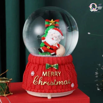 Christmas Snow Globe Colourful Light Crystal Ball Decor Resin Decorative Dome Water Globes - 0