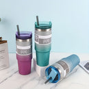 Stainless Steel Water Bottle 30oz, Diamond Painted Coffee Beer Mug, Straw Lid, Leakproof, Travel, Fitness, Sports-4