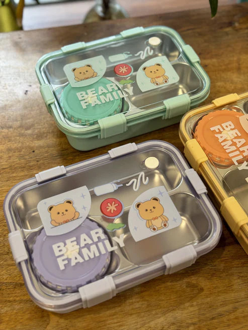 Bear Family Bento Stainless Steel lunch box