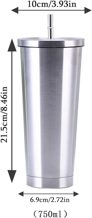 Stainless Steel Straw Tumbler – 470ml / 520ml | Insulated & Sleek Design 🥤✨