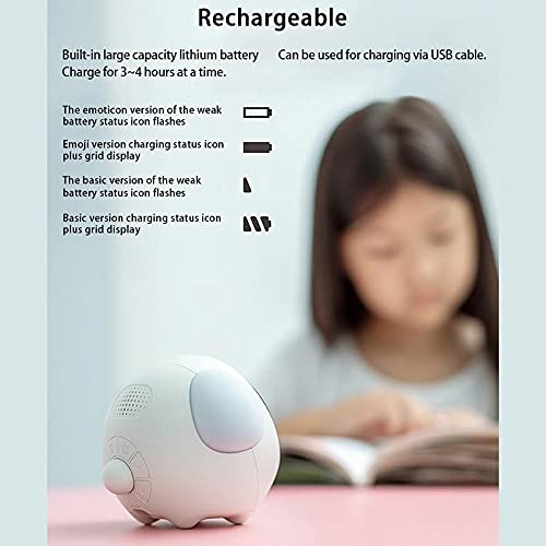 Emoji Alarm Clock Children Digital Clock Night Light Dynamic Emoji, Snooze Function Sounds with Temperature,Voice Control