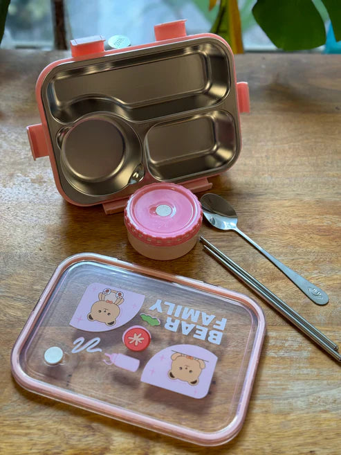 Bear Family Bento Stainless Steel lunch box