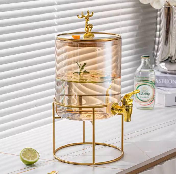 Beverage Dispenser  Gold Accents