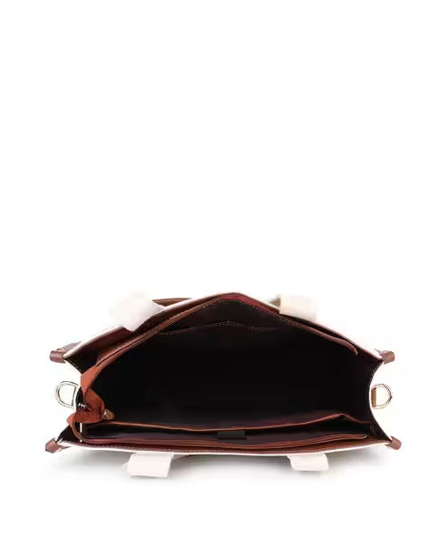 Casual Luxe: Two-Compartment Canvas Handbag