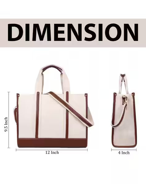 Casual Luxe: Two-Compartment Canvas Handbag