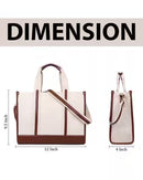 Casual Luxe: Two-Compartment Canvas Handbag-6