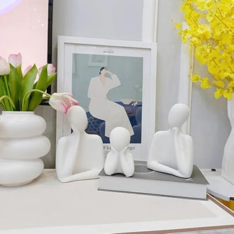 Couple Family Statue | Ceramic Thinker Sculpture | Home Decor Items for Living Room - 0