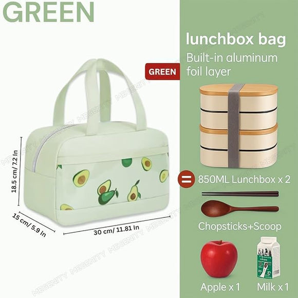 Insulated Lunch Bag for Women – Reusable Lunch Tote with Zipper Closure, Lightweight Thermal Lunch Purse for Work, School & Travel