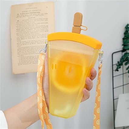 Buy yellow Kawaii Watermelon Ice Cream Sippers with Strap and Stickers