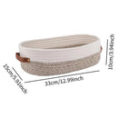 Handwoven Jute Rope Storage Basket with Handles – Oval Decorative Organizer Bin for Bathroom, Living Room, Bedroom & Office-5