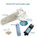 Smart 400 LED Curtain Lights - Bluetooth, Music Sync, Custom Patterns & Text, RGB Colors-10