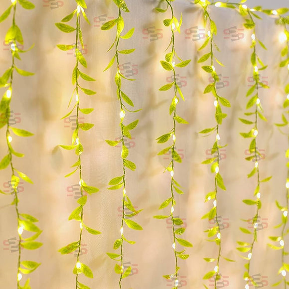Leaf Curtain LED String Light,- Ideal for Bedroom, Garden, Birthday & Festive Decor (Warm White)