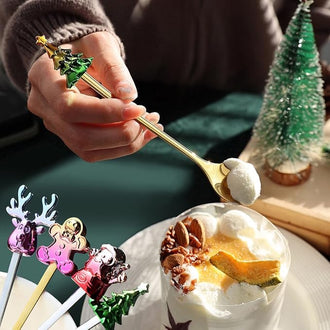 Christmas Characters Spoons Flatware Lightweight Tea Decor - 0