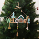 wooden christmas welcome hanging plaque wall door decors xmas tree-1