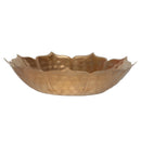 Metal Urli Bowl for Pooja (25x25x6.5) cm Golden Lotus Flower Style Diya Candle Holder for Home Living Room Office Decoration-5