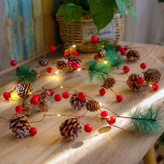 Christmas Lights, Fairy Lights, Decoration Pinecone Berries Indoor and Outdoor Christmas Tree Lights - 0