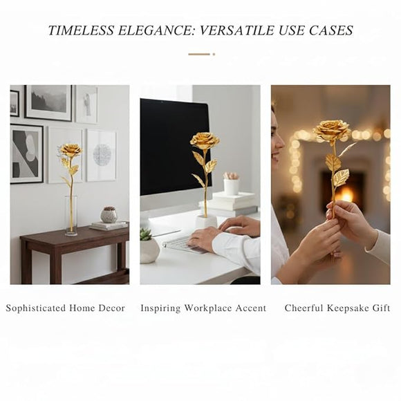 Eternal 24K-Inspired Golden Rose of Everlasting Love & Devotion – The Perfect Valentine’s Gift