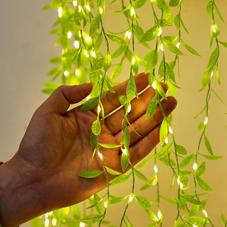 Leaf Curtain LED String Light,- Ideal for Bedroom, Garden, Birthday & Festive Decor (Warm White) - 0