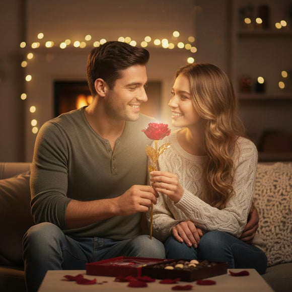 Luxury Red & Gold Everlasting Rose in Premium Gift Box