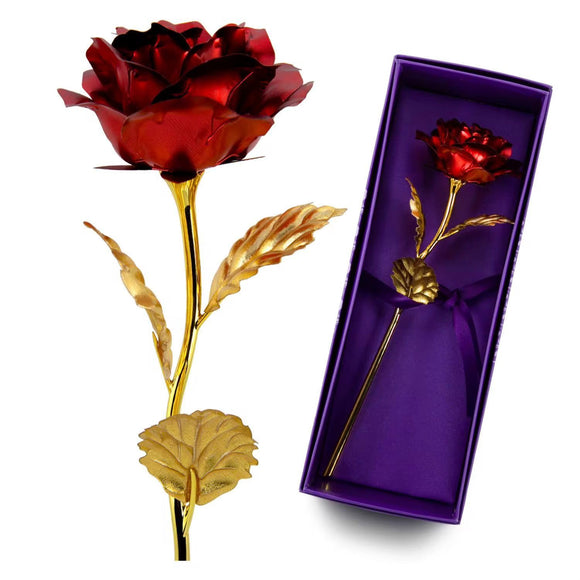 Luxury Red & Gold Everlasting Rose in Premium Gift Box