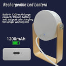 4-in-1 Foldable Table Lamp, USB Rechargeable LED Light, Wooden Handle Portable Lantern Light and Flashlight-5