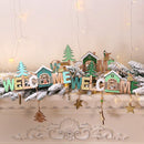 wooden christmas welcome hanging plaque wall door decors xmas tree-5