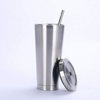 Stainless Steel Straw Tumbler – 470ml / 520ml | Insulated & Sleek Design 🥤✨ - 0