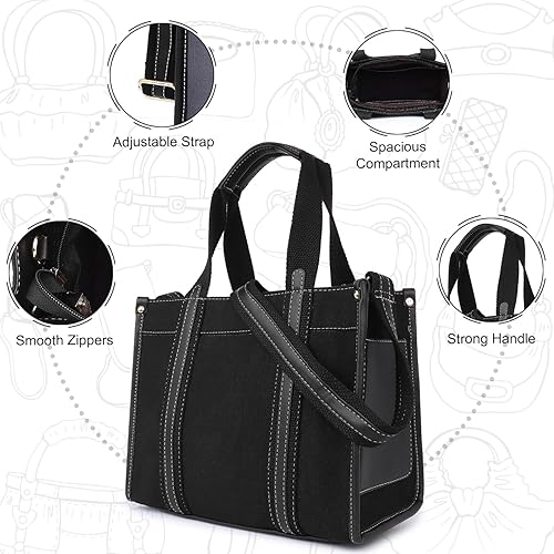 Casual Luxe: Two-Compartment Canvas Handbag