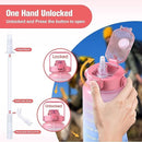 Motivational Water Bottle with Straw Time Marker, Set Of 3 Pcs Leakproof Durable Wide Mouth Sipper-5