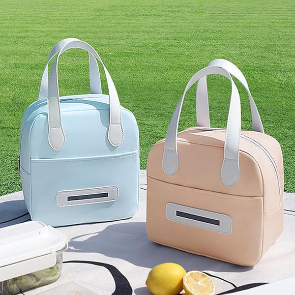 Compact Insulated Lunch Bag – Reusable Lunch Tote with Top Handles, Lightweight Thermal Lunch Purse for Work, Office, Picnic & Travel