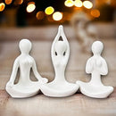 Yoga Girl Statue | Set of 3 | Minimalist Ceramic Meditation Thinker Sculpture | Decorative | Yoga Statues-4
