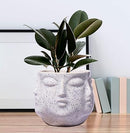 Face White Ceramic Pots for Indoor Plants, Planters Succulent (H - 10 X D - 10 cm)-4