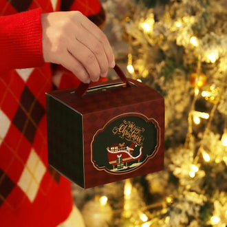 Christmas Box Handheld Christmas Gift Box Christmas Eve Packaging Bag Christmas Paper Box Square Box - 0