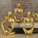 TIED RIBBONS Set of 3 Modern Art Man Showpiece Abstract Thinker Statue for Home Decor Items Decorative Showpiece - 13 cm-6
