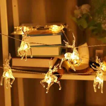 LED Diamond Deer Fairy Light String Christmas Lights for Decoration Indoor Lighting