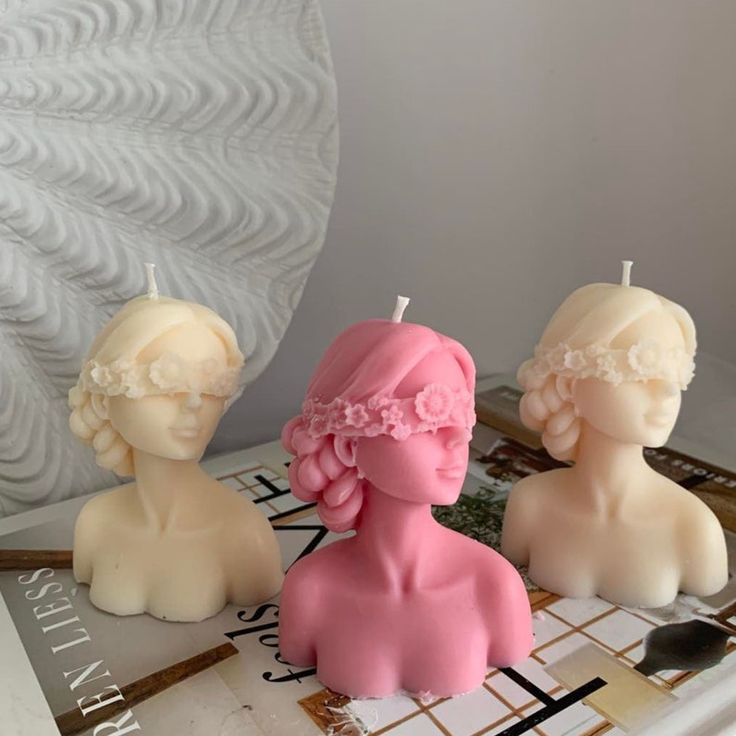 GIRL HUMAN FACE CANDLE 9 PACK OF 3 ) - 0