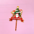 Christmas decoration acrylic cake toppers Snowman Santa Claus Elk christmas decorations for home-2