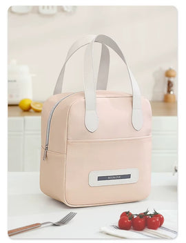 Buy pink Compact Insulated Lunch Bag – Reusable Lunch Tote with Top Handles, Lightweight Thermal Lunch Purse for Work, Office, Picnic &amp; Travel