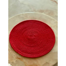 Handwoven Red Jute Round Mat – Eco-Friendly Braided Floor Rug for Living Room, Dining Table, Kitchen & Home Décor-1