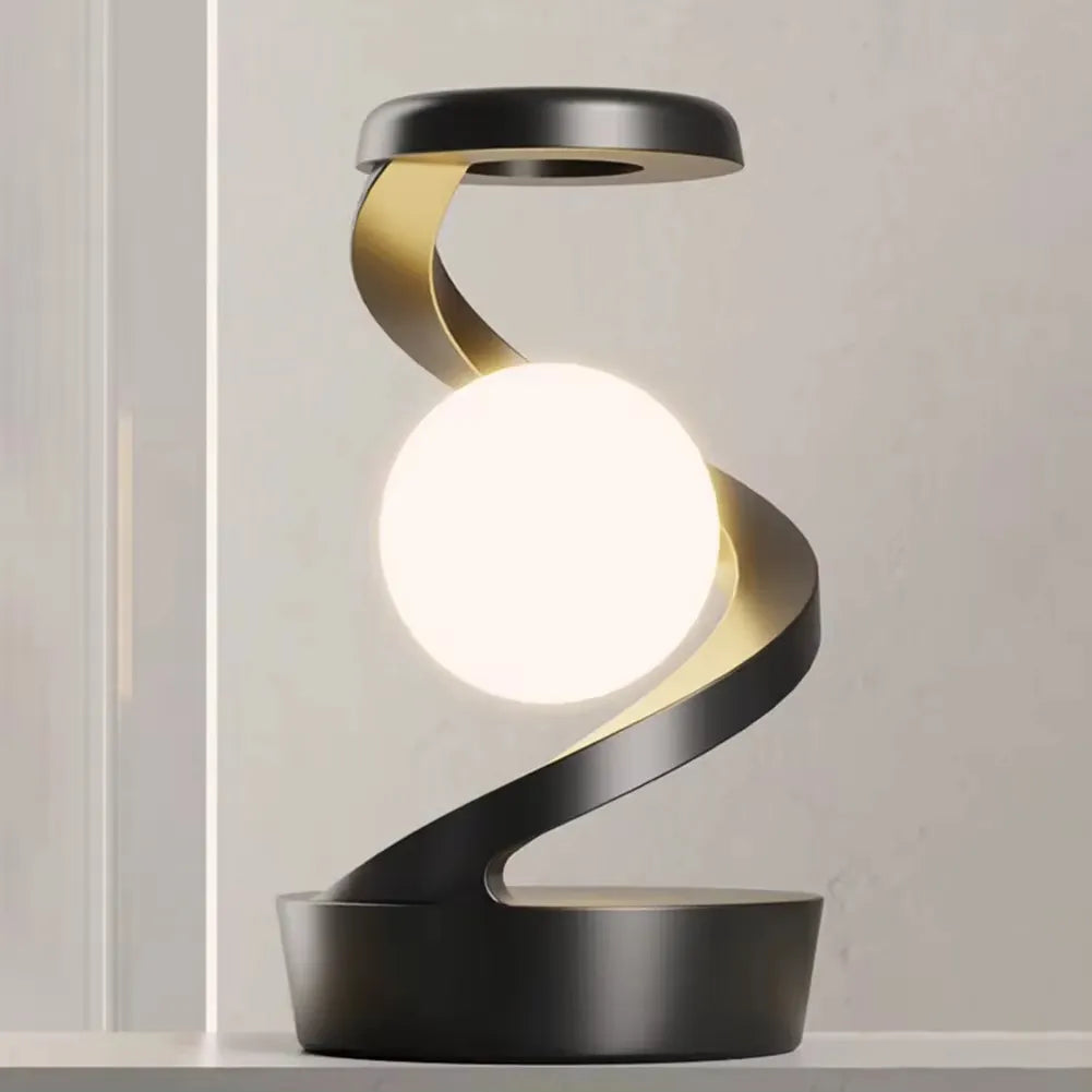 Buy black Rotating Wireless RGB Floating Moon Lamp