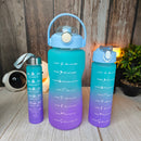 Motivational Water Bottle with Straw Time Marker, Set Of 3 Pcs Leakproof Durable Wide Mouth Sipper-7