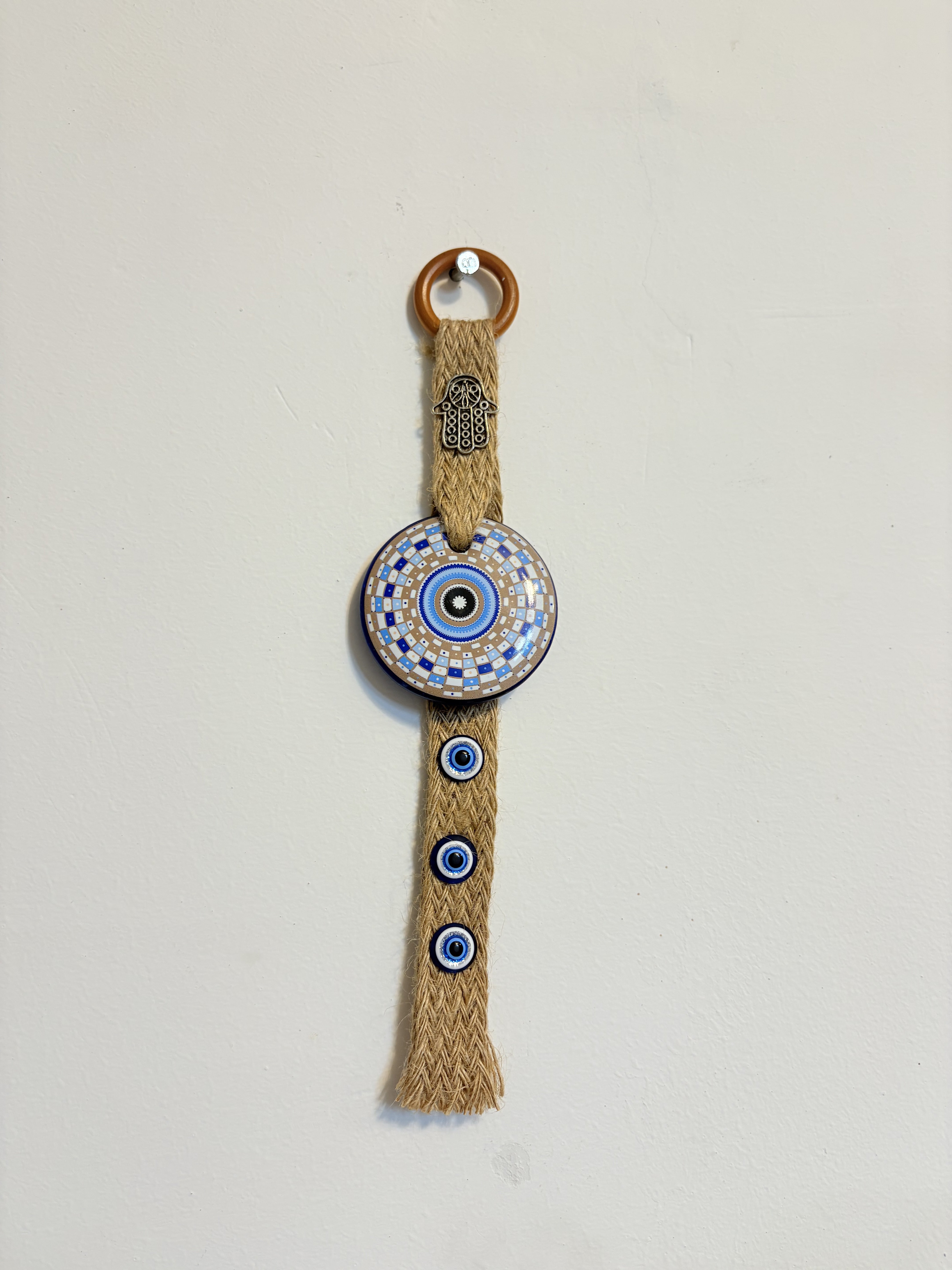 Symbolic Hamsa and Evil Eye Wall Hanging for Positive Energy