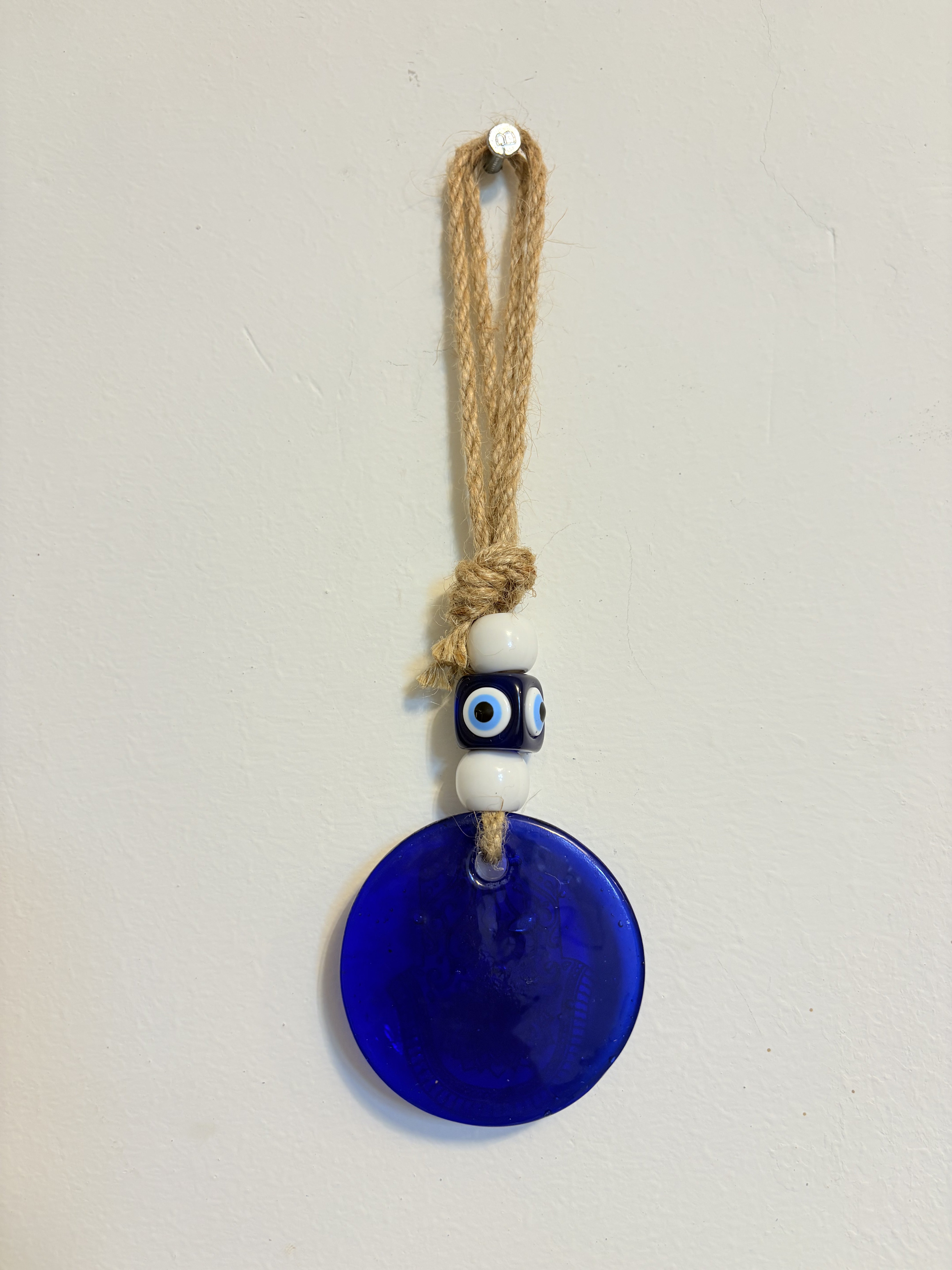 Blue Evil Eye Hamsa Wall Hanging for Protection and Decor - 0