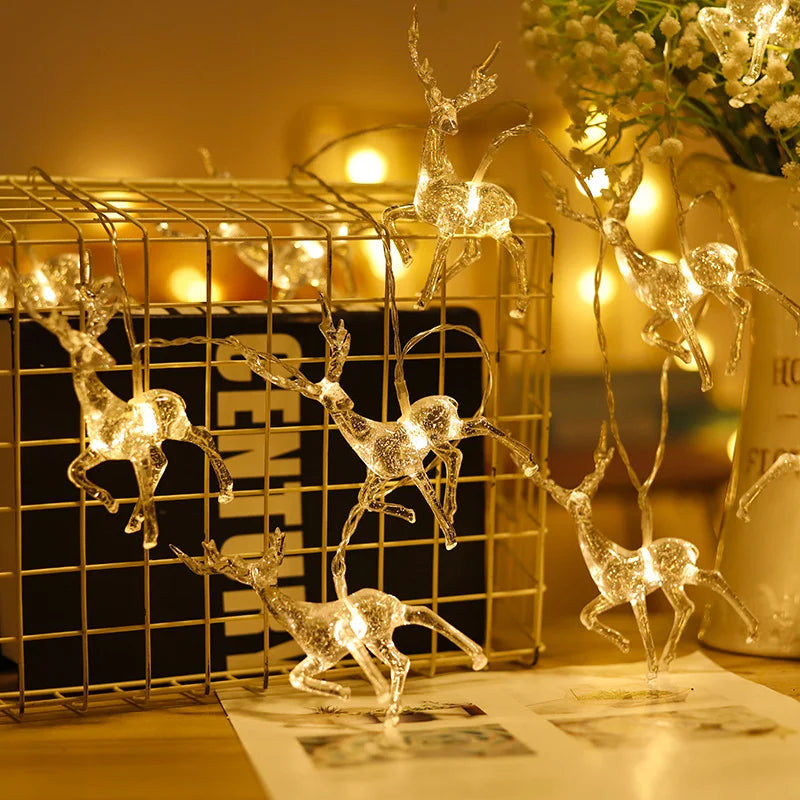 LED Diamond Deer Fairy Light String Christmas Lights for Decoration Indoor Lighting