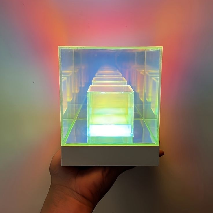 3D Art Cube Acrylic lamp, Decorative Table Lamp, Colour Changing Touch Lamp